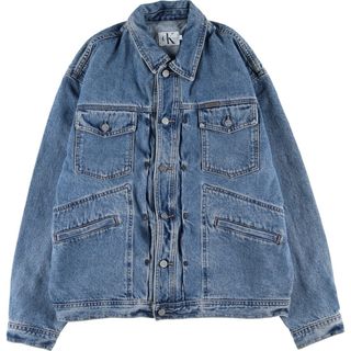 カルバンクライン(Calvin Klein)の古着 90年代 カルバンクライン Calvin klein JEANS デニムジャケット Gジャン USA製 メンズL ヴィンテージ /eaa443075(Gジャン/デニムジャケット)