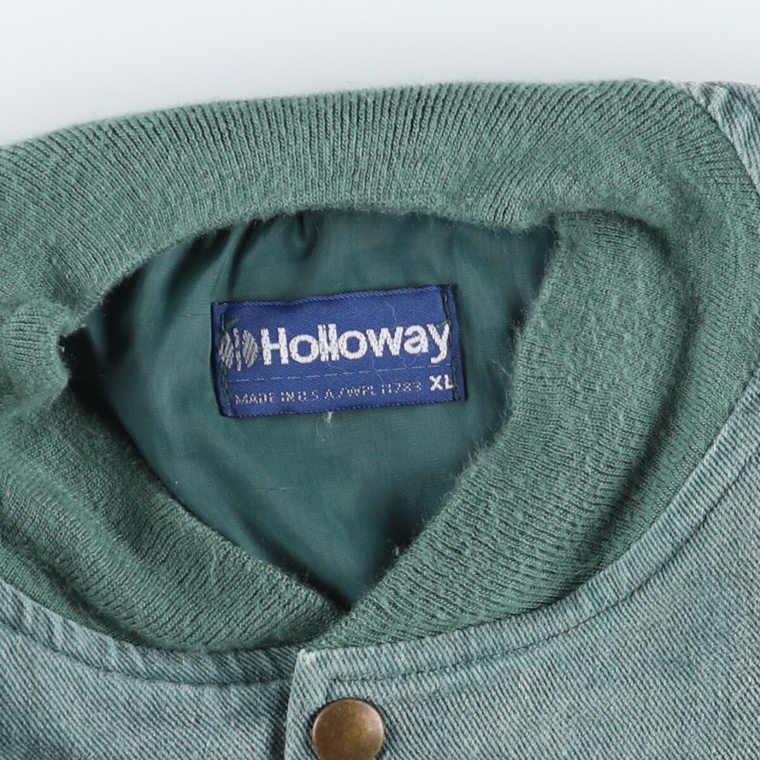 古着 80年代 Holloway デニムスタジャン バーシティジャケット USA製 メンズXL ヴィンテージ /eaa443077 メンズのジャケット/アウター(スタジャン)の商品写真