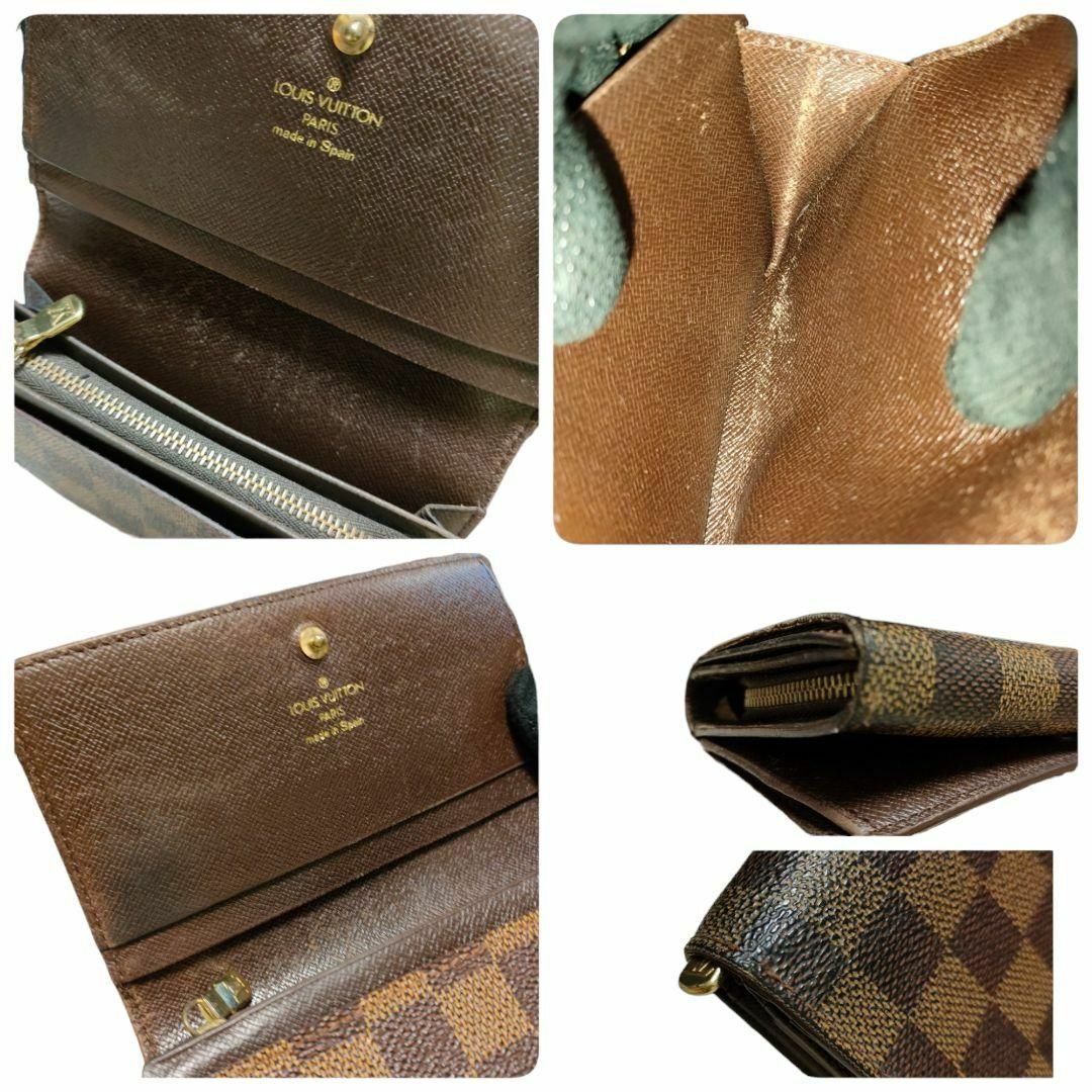 LOUIS VUITTON(ルイヴィトン)のルイヴィトン ポルトモネビエ トレゾール 二つ折り財布 ダミエ ブラウン系 レディースのファッション小物(財布)の商品写真