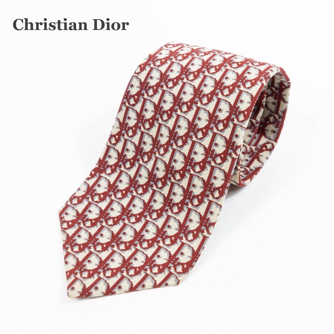 Christian Dior(クリスチャンディオール)の【Christian Dior】ネクタイ　トロッター柄　総柄　シルク メンズのファッション小物(ネクタイ)の商品写真