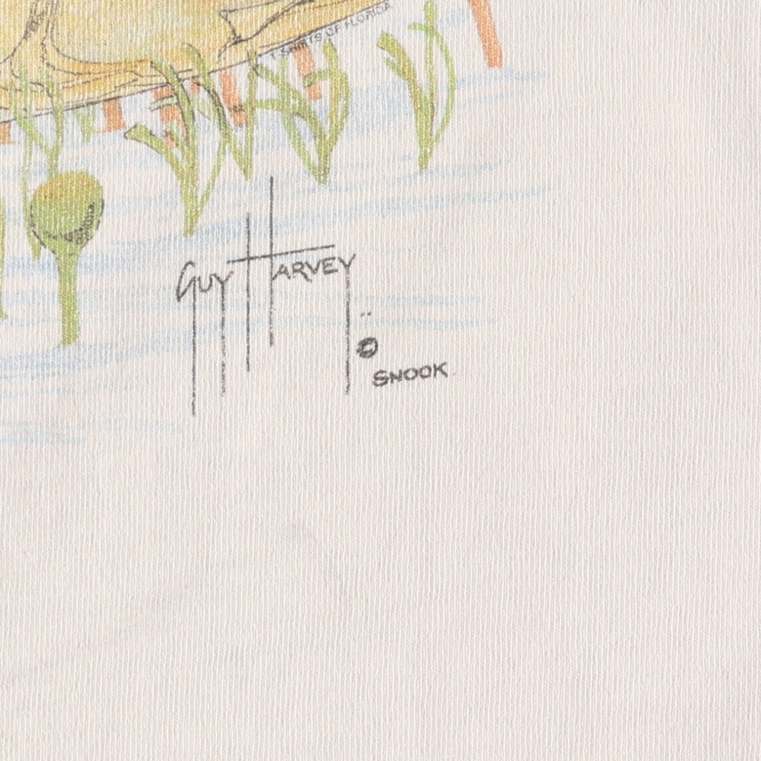 古着 90年代 GUY ARVEY 魚柄 バックプリント ヘンリーネック アニマルTシャツ USA製 メンズXL ヴィンテージ /eaa443425 メンズのトップス(Tシャツ/カットソー(半袖/袖なし))の商品写真