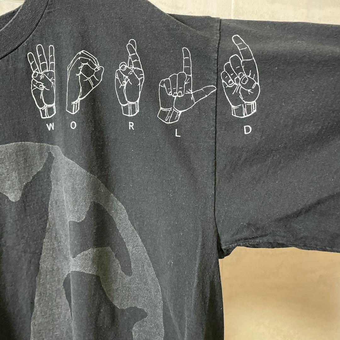 半袖Ｔシャツ　ハンドサイン　パルクール　シングルステッチ　メイドインUSA　古着 メンズのトップス(Tシャツ/カットソー(半袖/袖なし))の商品写真