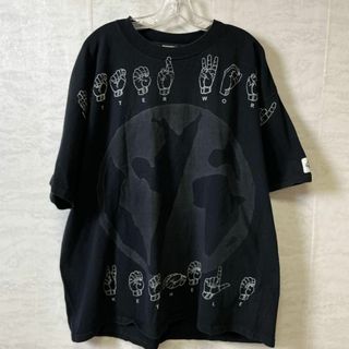 半袖Ｔシャツ　ハンドサイン　パルクール　シングルステッチ　メイドインUSA　古着(Tシャツ/カットソー(半袖/袖なし))