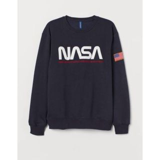 H&M - 【美品】NASA ロゴ H&Mスウェット トレーナー ネイビー