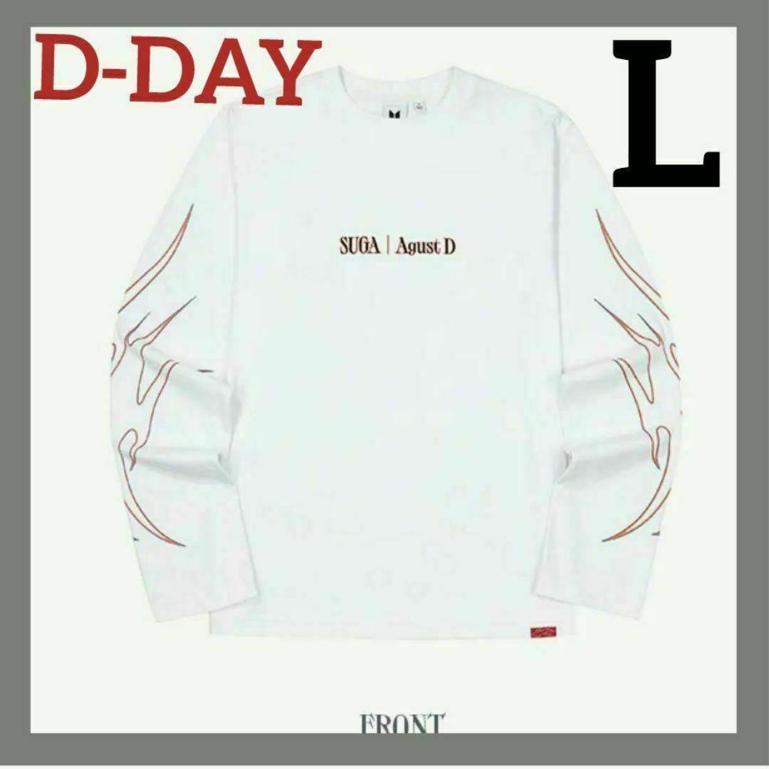 防弾少年団(BTS)(ボウダンショウネンダン)のBTS　ユンギ　Tシャツ　D-DAY　L　ロングスリーブ　ロンT　新品 レディースのトップス(Tシャツ(長袖/七分))の商品写真