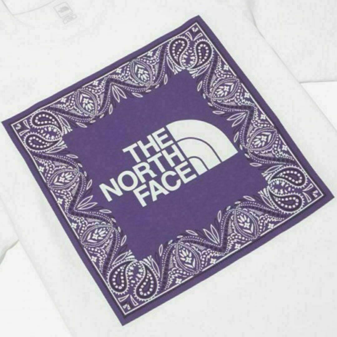 THE NORTH FACE(ザノースフェイス)のノースフェイス　韓国　Tシャツ　バンダナ　ビッグロゴ　L　ホワイト　新品未着用 レディースのトップス(Tシャツ(半袖/袖なし))の商品写真