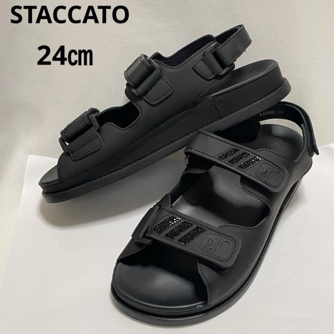 STACCATO(スタッカート)の☆STACCATO スタッカート サンダル スポサン 24㎝☆ブラック☆美品 レディースの靴/シューズ(サンダル)の商品写真