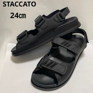 STACCATO - ☆STACCATO スタッカート サンダル スポサン 24㎝☆ブラック☆美品