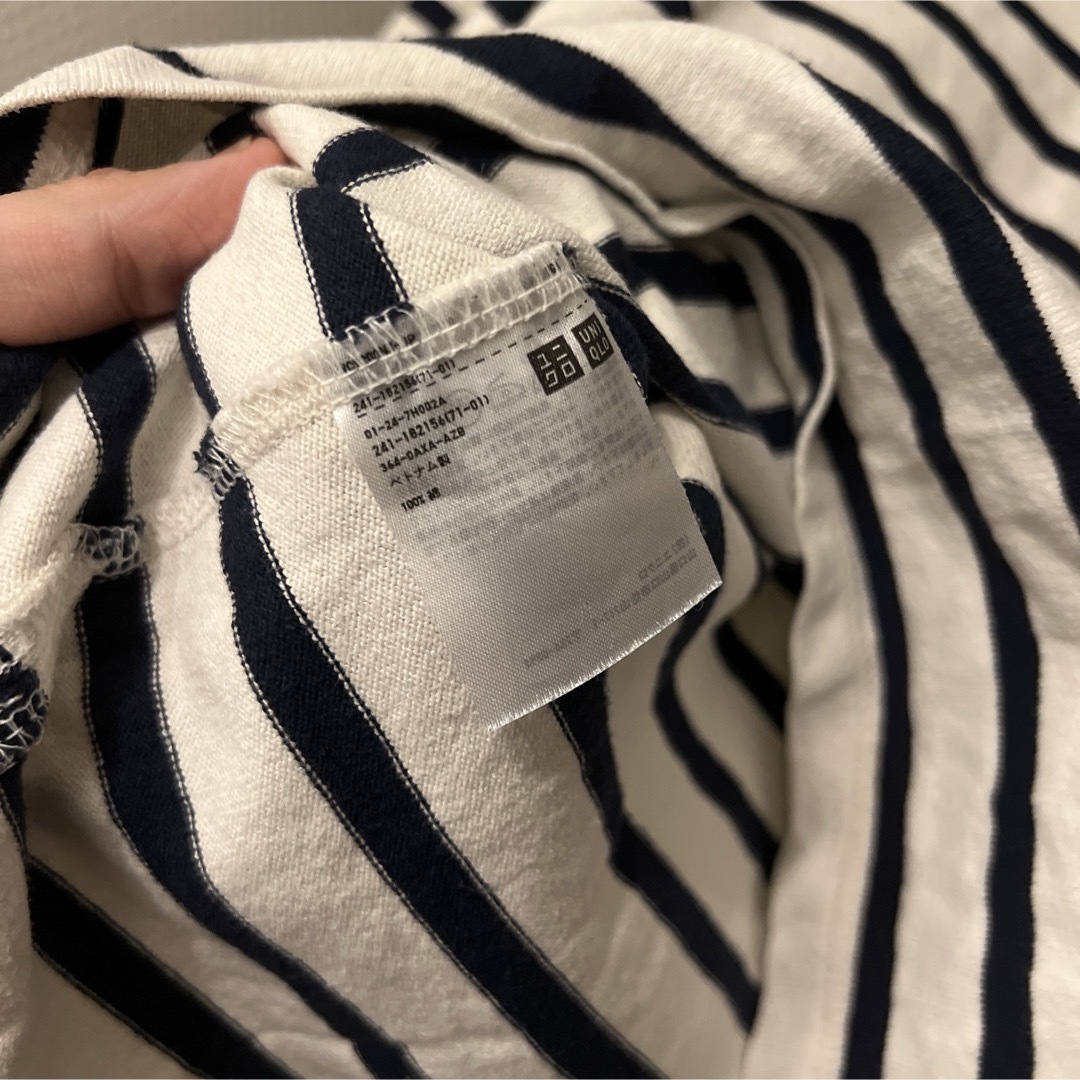 UNIQLO(ユニクロ)のUNIQLO ボーダー　トップス　ボートネック レディースのトップス(カットソー(長袖/七分))の商品写真