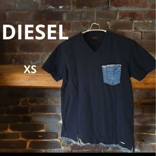 ディーゼル(DIESEL)のDIESEL　ディーゼル　ポケットTシャツ　プラック　XSサイズ(Tシャツ/カットソー(半袖/袖なし))