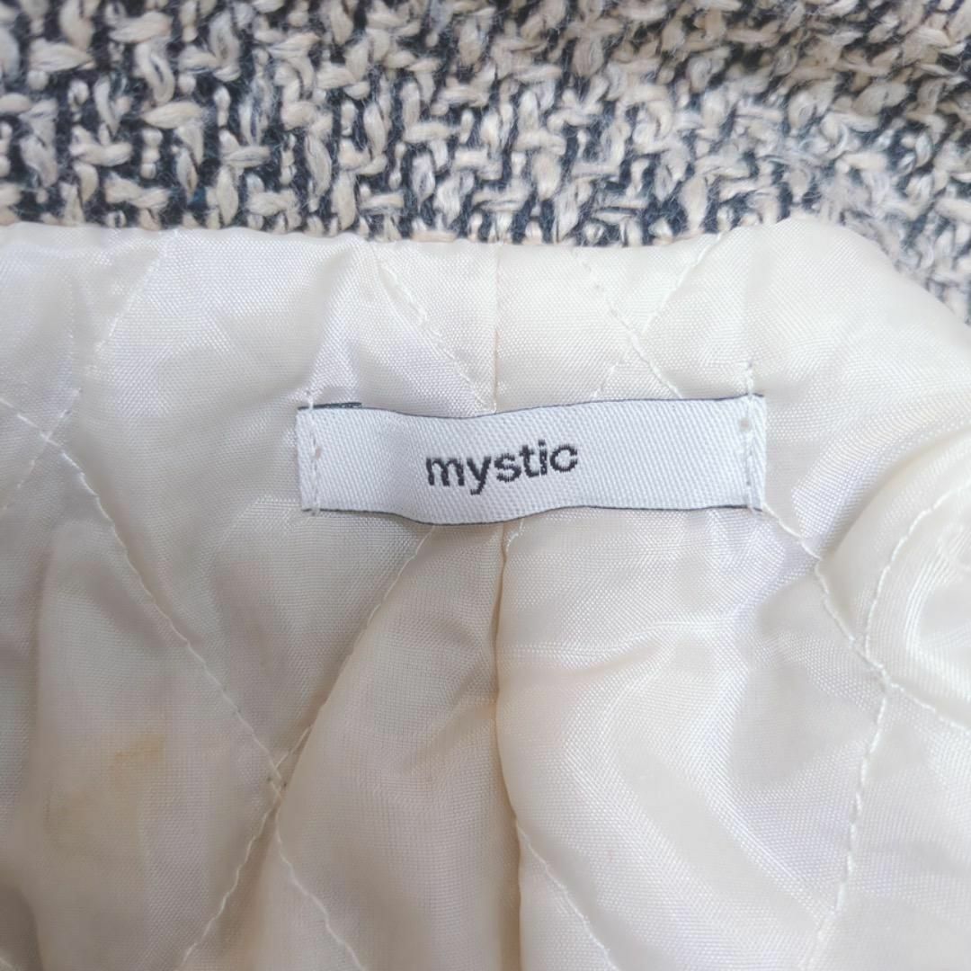 mystic(ミスティック)のM036/mystic コート アウター 厚手 白黒織 ロング丈 テーラード レディースのジャケット/アウター(ロングコート)の商品写真