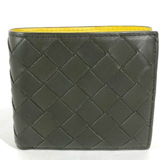 Bottega Veneta - ボッテガヴェネタ BOTTEGA VENETA イントレチャート コンパクトウォレット 2つ折り財布 レザー カーキ