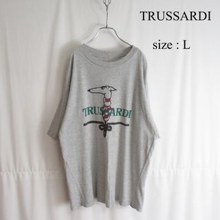 TRUSSARDI ビッグシルエット ロゴ Tシャツ プルオーバー トップス L