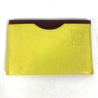 ロエベ(LOEWE)のロエベ LOEWE アナグラム バイカラー ロゴ 名刺入れ パスケース カードケース レザー イエロー 美品(パスケース/IDカードホルダー)