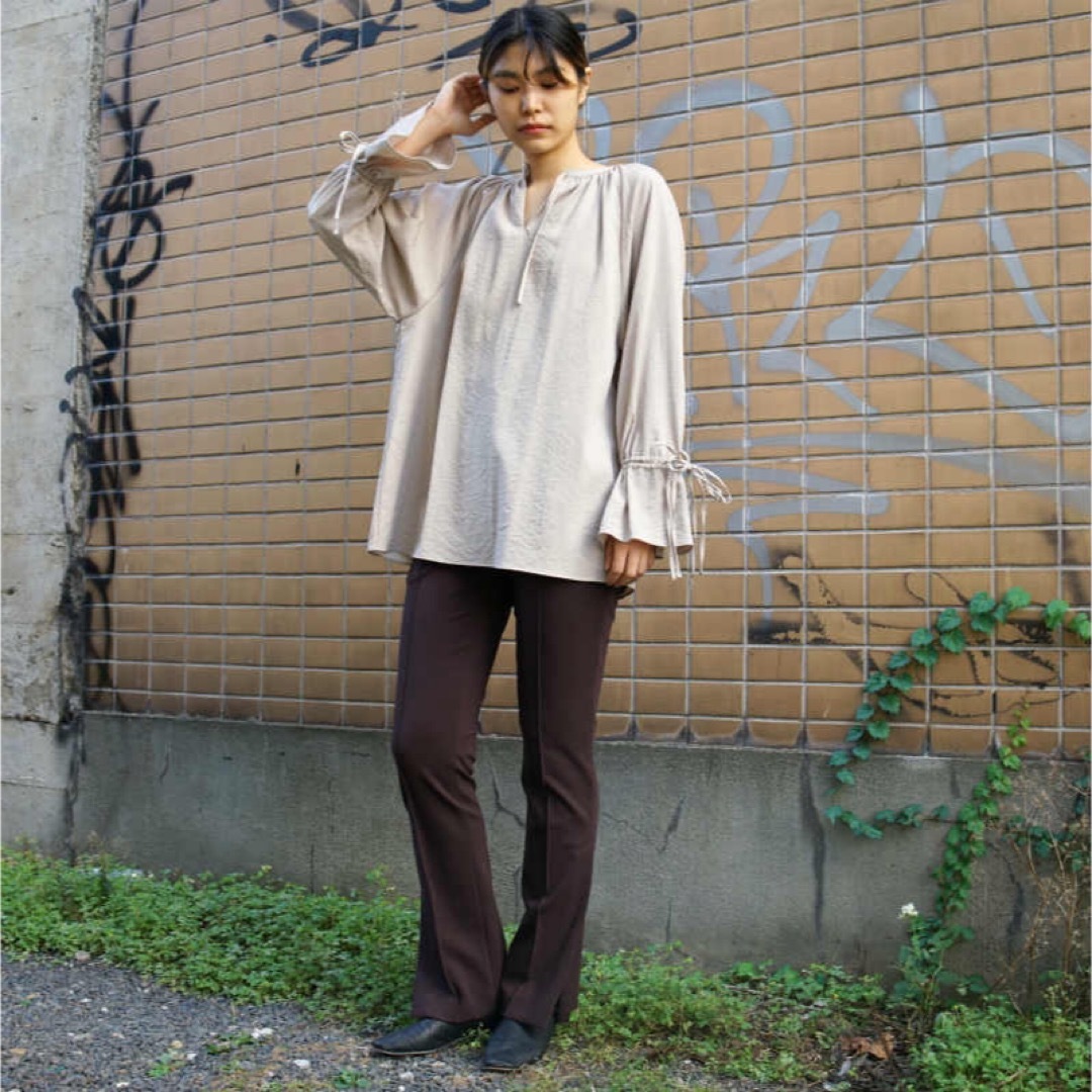 CLANE(クラネ)の【CLANE】GATHER TUNIC TOPS ギャザーチュニック　ブラウス レディースのトップス(シャツ/ブラウス(長袖/七分))の商品写真