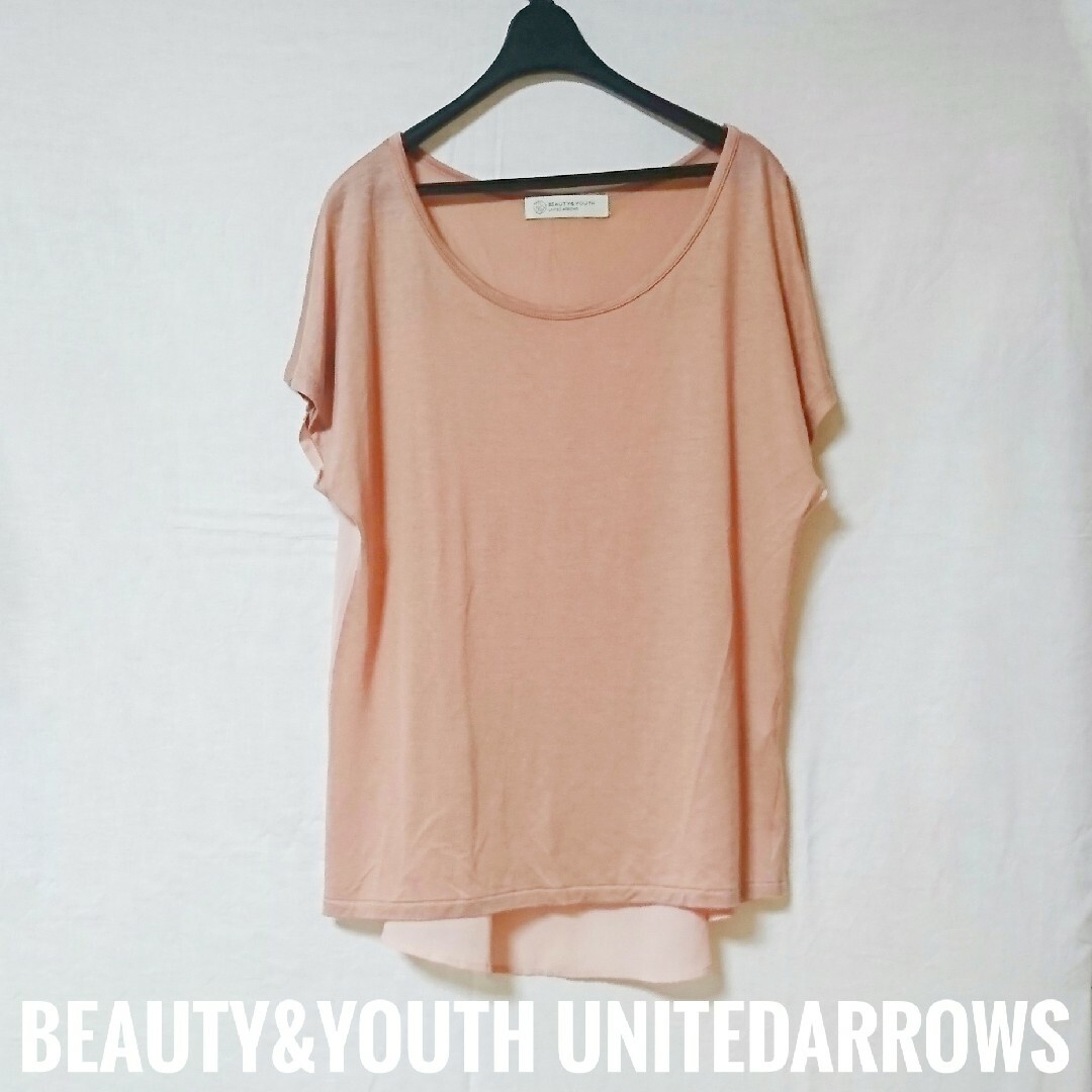 BEAUTY&YOUTH UNITED ARROWS(ビューティアンドユースユナイテッドアローズ)のBEAUTY&YOUTH UNITEDARROWS　シフォンギャザー切替Tシャツ レディースのトップス(Tシャツ(半袖/袖なし))の商品写真