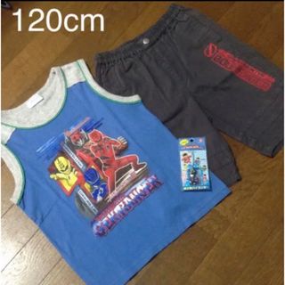 120cm  3点セット　戦隊ヒーロー セットアップ & ストラップ(Tシャツ/カットソー)