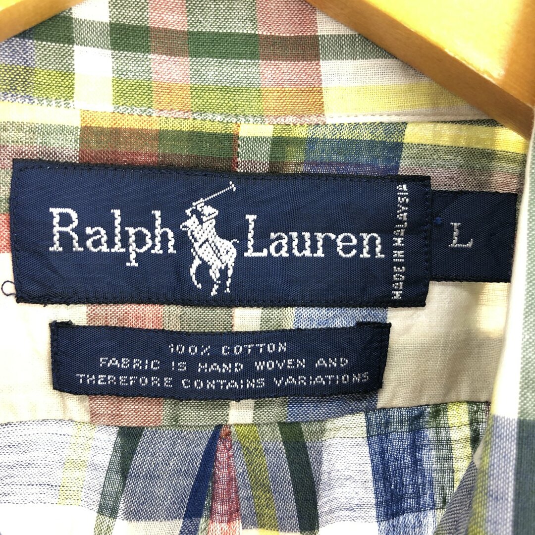 Ralph Lauren(ラルフローレン)の古着 ラルフローレン Ralph Lauren タータンチェック 半袖 ボタンダウン チェックシャツ メンズL /eaa443781 メンズのトップス(シャツ)の商品写真