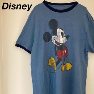 ディズニー(Disney)のディズニー ミッキーマウス リンガーTシャツ 霜降りカラー(Tシャツ/カットソー(半袖/袖なし))