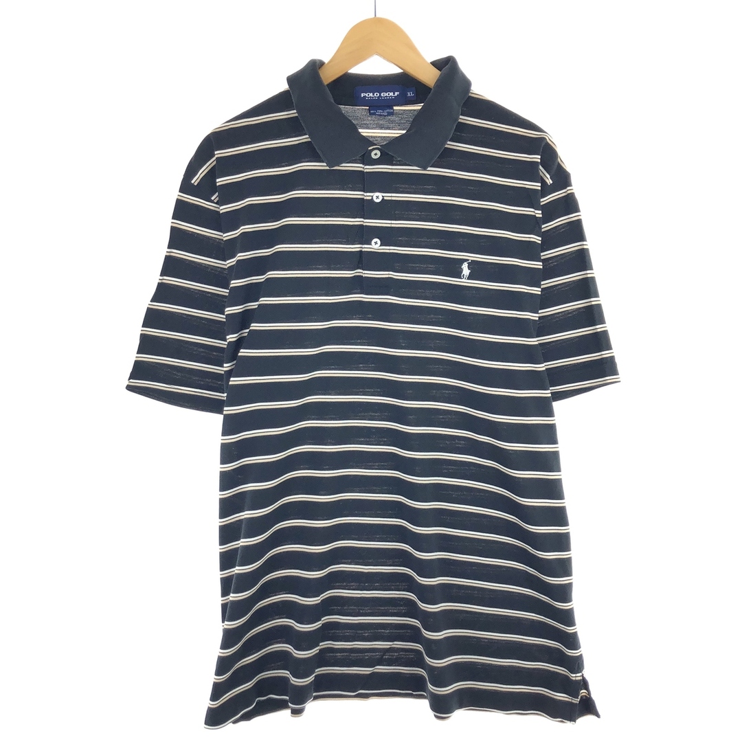 Ralph Lauren(ラルフローレン)の古着 ラルフローレン Ralph Lauren POLO GOLF ポロゴルフ 半袖 ボーダー ポロシャツ メンズXL /eaa447918 メンズのトップス(ポロシャツ)の商品写真