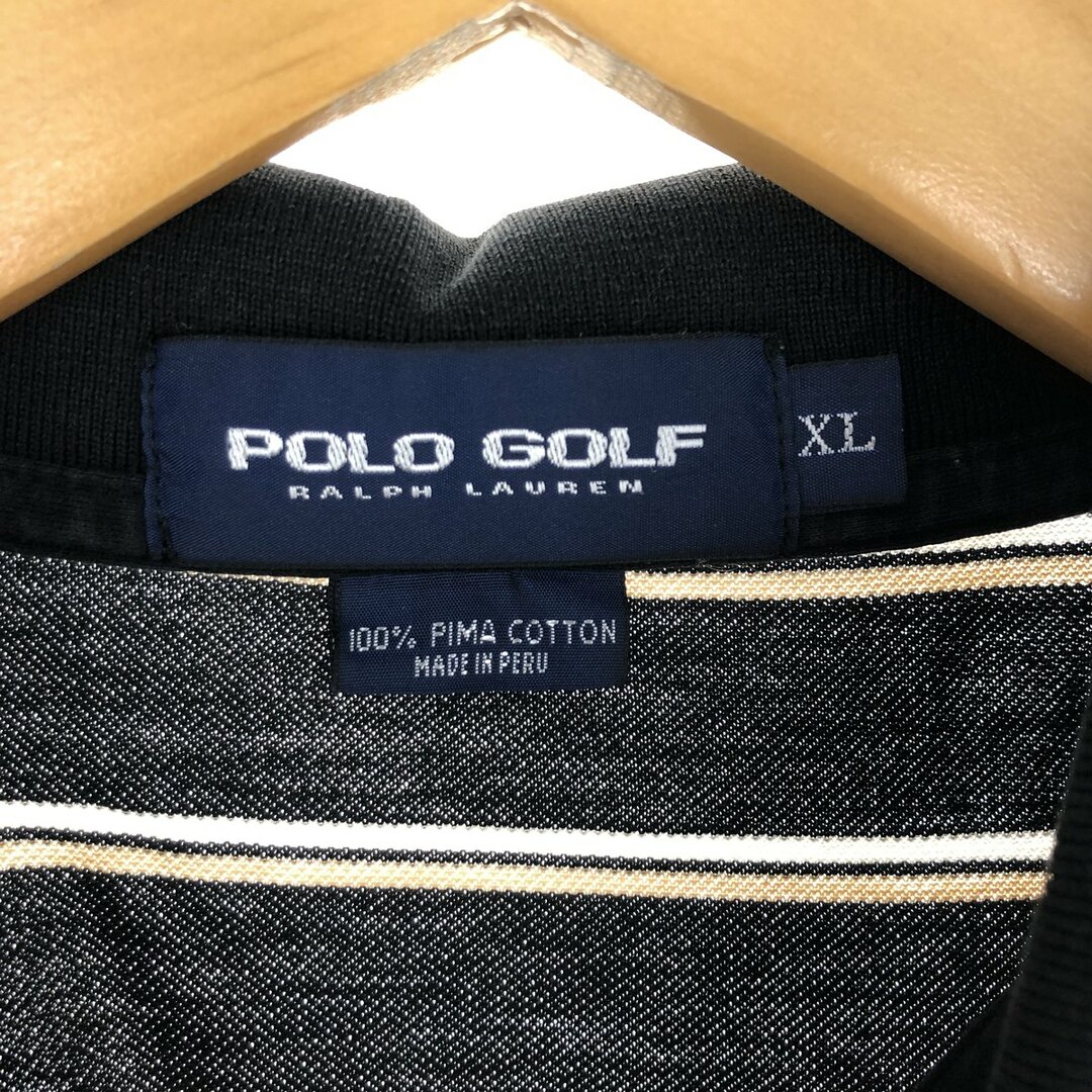 Ralph Lauren(ラルフローレン)の古着 ラルフローレン Ralph Lauren POLO GOLF ポロゴルフ 半袖 ボーダー ポロシャツ メンズXL /eaa447918 メンズのトップス(ポロシャツ)の商品写真