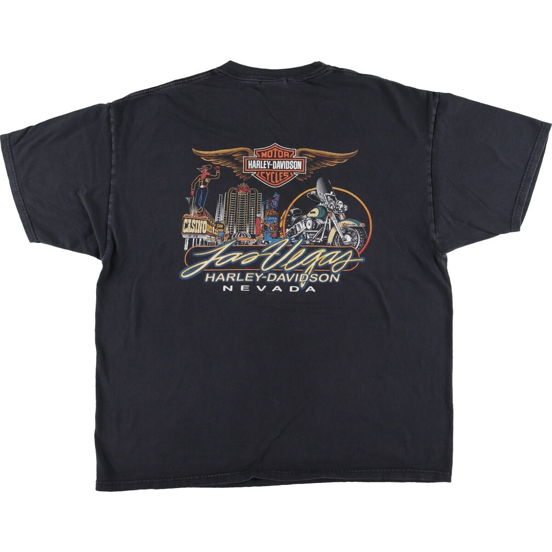 Harley Davidson(ハーレーダビッドソン)の古着 00年代 ハーレーダビッドソン Harley-Davidson モーターサイクル バイクTシャツ USA製 メンズXXL /eaa443351 メンズのトップス(Tシャツ/カットソー(半袖/袖なし))の商品写真