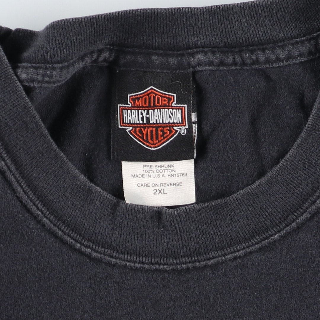 Harley Davidson(ハーレーダビッドソン)の古着 00年代 ハーレーダビッドソン Harley-Davidson モーターサイクル バイクTシャツ USA製 メンズXXL /eaa443351 メンズのトップス(Tシャツ/カットソー(半袖/袖なし))の商品写真