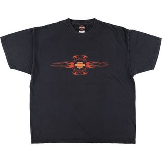 ハーレーダビッドソン(Harley Davidson)の古着 00年代 ハーレーダビッドソン Harley-Davidson モーターサイクル バイクTシャツ USA製 メンズXXL /eaa443351(Tシャツ/カットソー(半袖/袖なし))