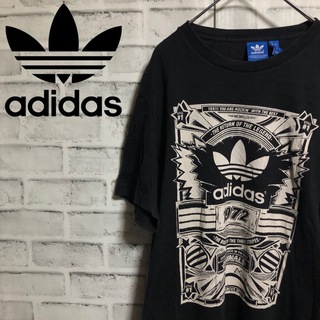 Originals（adidas） - 00s⭐️adidas ビッグトレファイルロゴ TシャツM vintage 黒