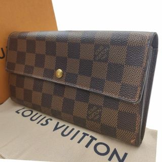 ルイヴィトン(LOUIS VUITTON)のルイヴィトン ダミエ ポルトフォイユサラ 折り長財布 フラップ ブラウン 小銭入(財布)