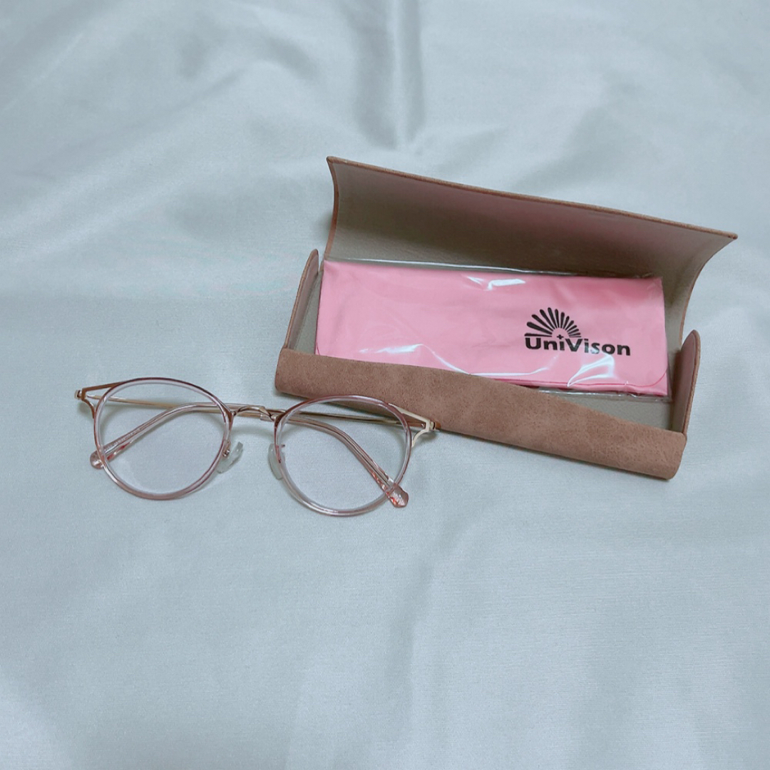 シニアグラス  軽量  +0.75 クリア ピンク ゴールド レディースのファッション小物(サングラス/メガネ)の商品写真