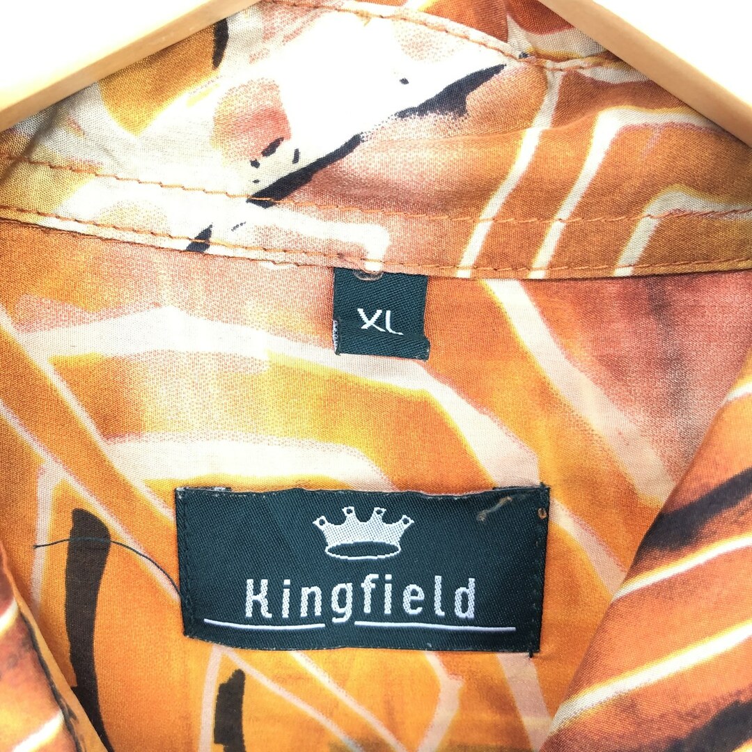 古着 KINGFIELD 総柄 シルク ハワイアンアロハシャツ メンズXL /eaa447970 メンズのトップス(シャツ)の商品写真