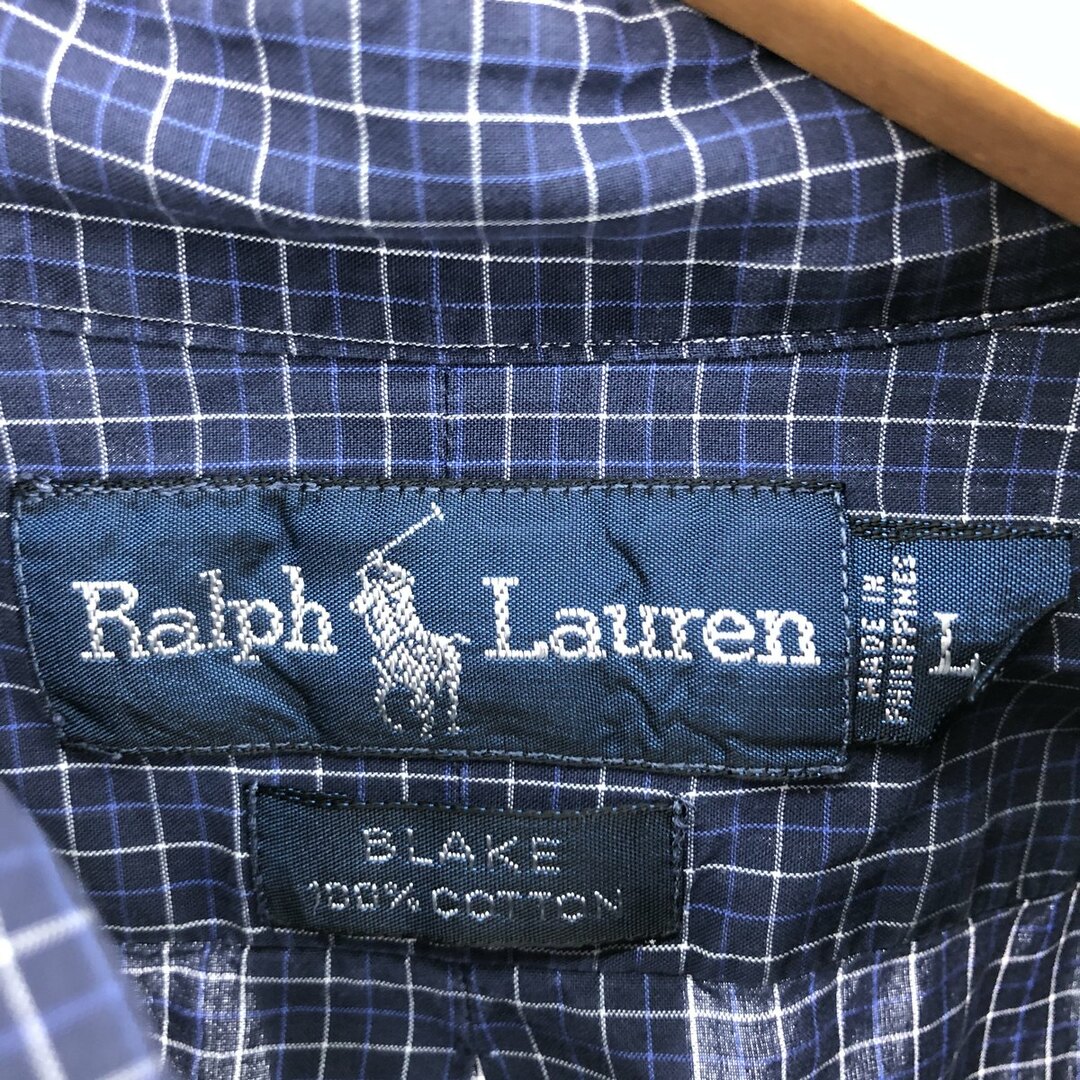 Ralph Lauren(ラルフローレン)の古着 ラルフローレン Ralph Lauren BLAKE 半袖 ボタンダウン チェックシャツ メンズL /eaa443065 メンズのトップス(シャツ)の商品写真