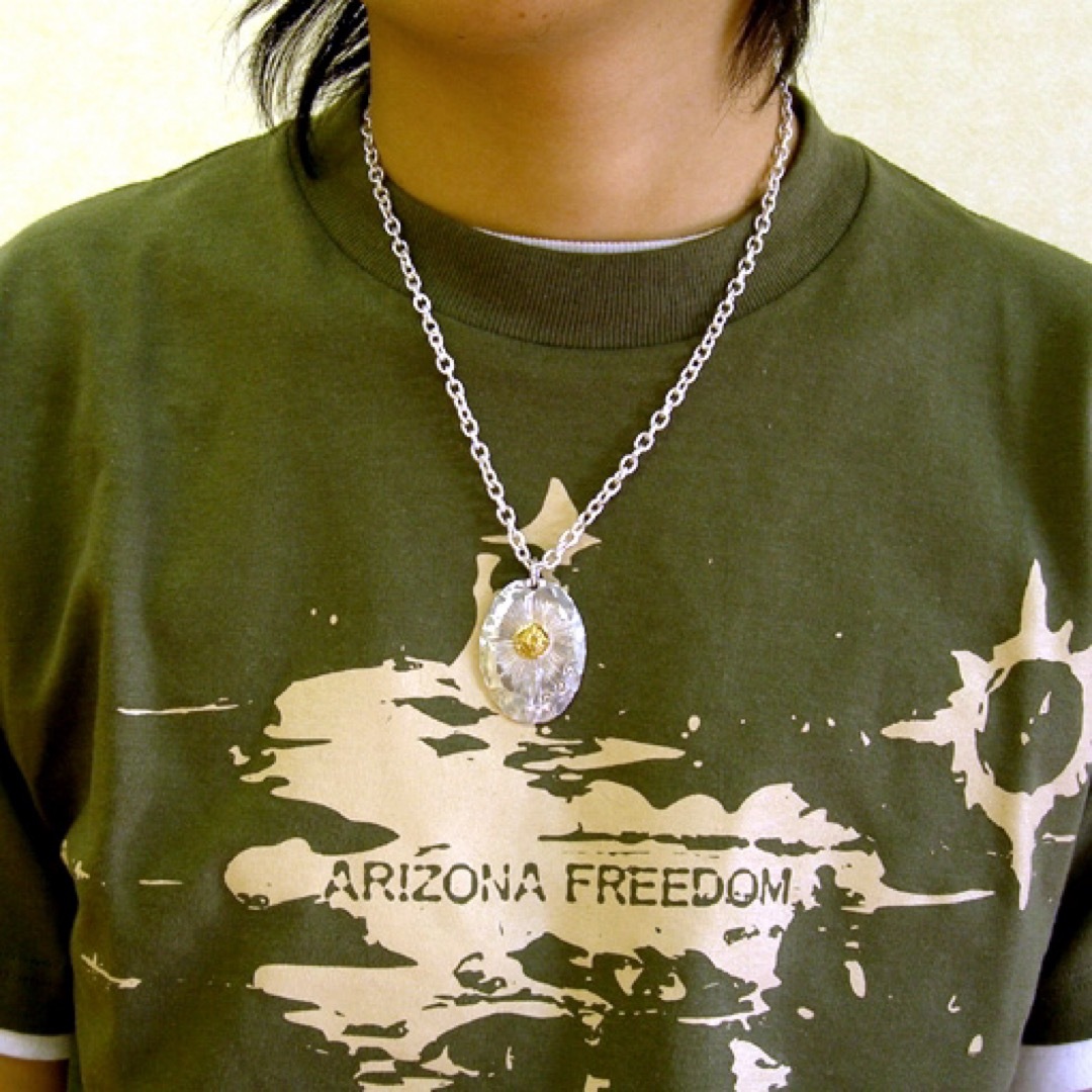 ARIZONA FREEDOM(アリゾナフリーダム)の美品 Arizona Freedom ゴールド台付太陽神 大メタル 唐草入り メンズのアクセサリー(ネックレス)の商品写真