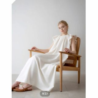 acka drape one-piece（white）(ロングワンピース/マキシワンピース)