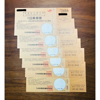 ジェイアール(JR)のJR九州　株主優待　6枚　1日乗車券　グループ500円クーポン7枚(鉄道乗車券)
