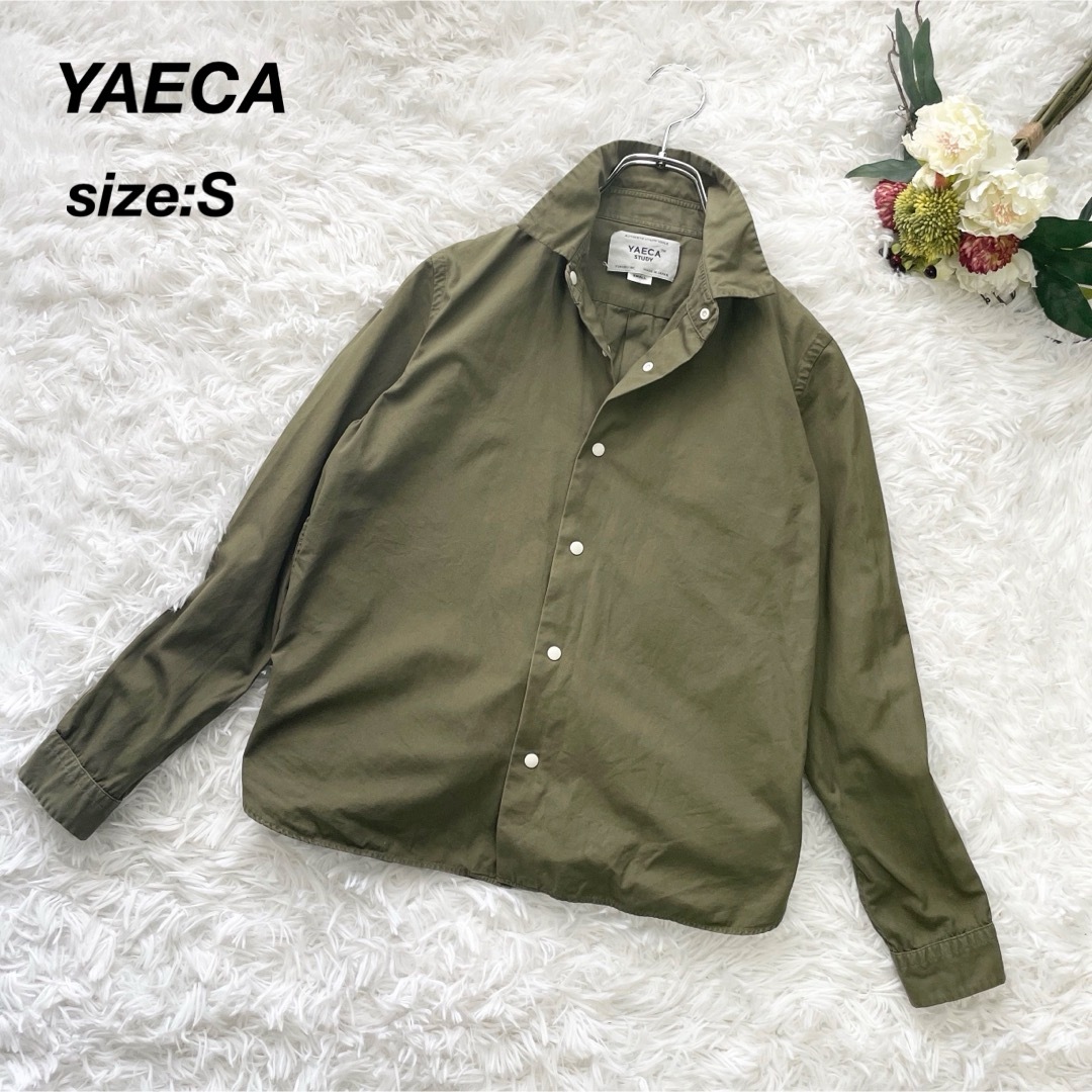 YAECA(ヤエカ)のYAECA ヤエカ 長袖シャツ ブラウス サイドポケット付き オリーブS レディースのトップス(シャツ/ブラウス(長袖/七分))の商品写真