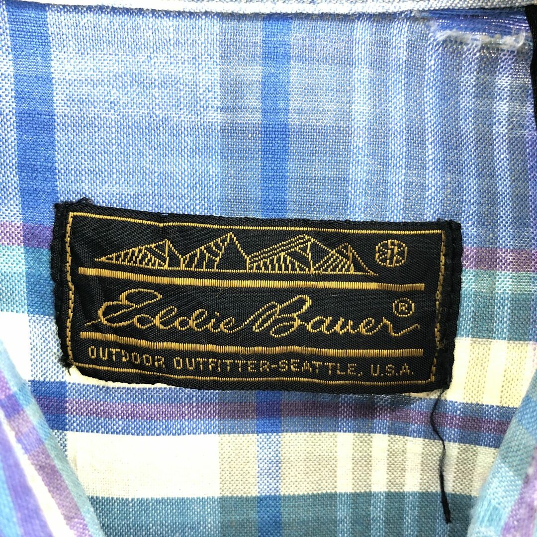 Eddie Bauer(エディーバウアー)の古着 エディーバウアー Eddie Bauer Superior Madras 半袖 ボタンダウン チェックシャツ メンズL /eaa443789 メンズのトップス(シャツ)の商品写真