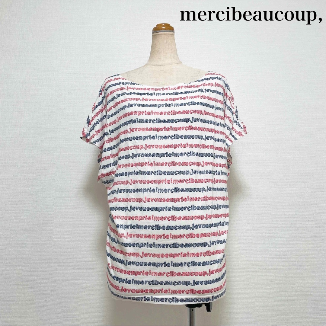 mercibeaucoup(メルシーボークー)のmercibeaucoup, ロゴフレンチスリーブTシャツ コットン混 春夏 メンズのトップス(Tシャツ/カットソー(半袖/袖なし))の商品写真
