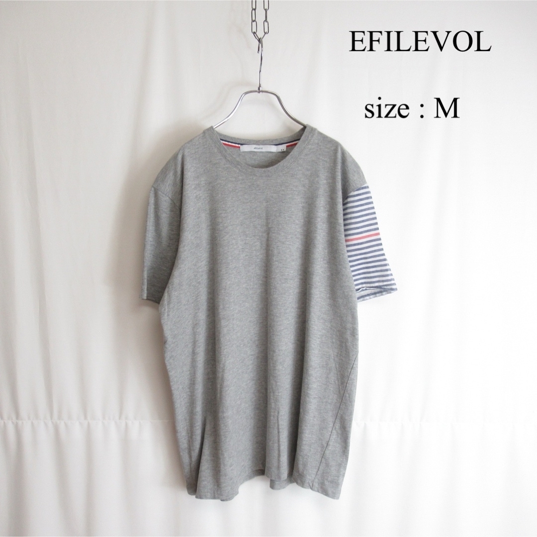 .efiLevol(エフィレボル)のEFILEVOL ショートスリーブ コットン カットソー Tシャツ トップス M メンズのトップス(Tシャツ/カットソー(半袖/袖なし))の商品写真