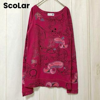 スカラー(ScoLar)のst953 ScoLarスカラー/長袖カットソー/トップス/総柄/個性的かわいい(カットソー(長袖/七分))