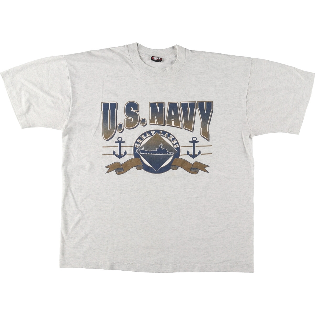 FRUIT OF THE LOOM(フルーツオブザルーム)の古着 90年代 フルーツオブザルーム FRUIT OF THE LOOM U.S.NAVY プリントTシャツ USA製 メンズXL ヴィンテージ /eaa442589 メンズのトップス(Tシャツ/カットソー(半袖/袖なし))の商品写真