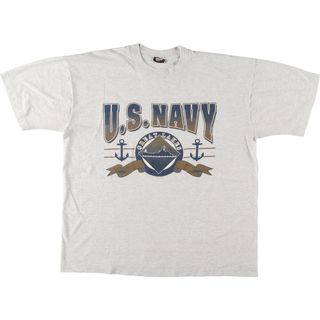 フルーツオブザルーム(FRUIT OF THE LOOM)の古着 90年代 フルーツオブザルーム FRUIT OF THE LOOM U.S.NAVY プリントTシャツ USA製 メンズXL ヴィンテージ /eaa442589(Tシャツ/カットソー(半袖/袖なし))