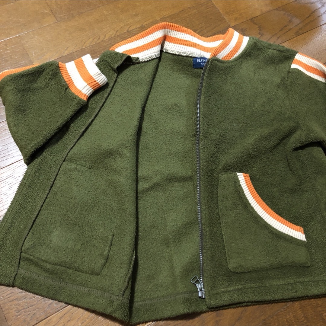 西松屋(ニシマツヤ)の110cm  フリースジャンパー  グリーン キッズ/ベビー/マタニティのキッズ服男の子用(90cm~)(ジャケット/上着)の商品写真