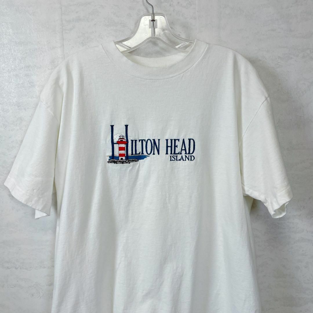 メイドインUSA　白ホワイトシングルステッチ　半袖Ｔシャツ　メンズ　古着 メンズのトップス(Tシャツ/カットソー(半袖/袖なし))の商品写真