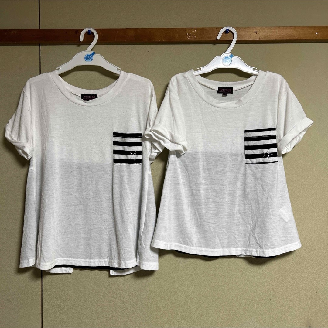 女の子　130 140  Tシャツ　2枚セット キッズ/ベビー/マタニティのキッズ服女の子用(90cm~)(Tシャツ/カットソー)の商品写真