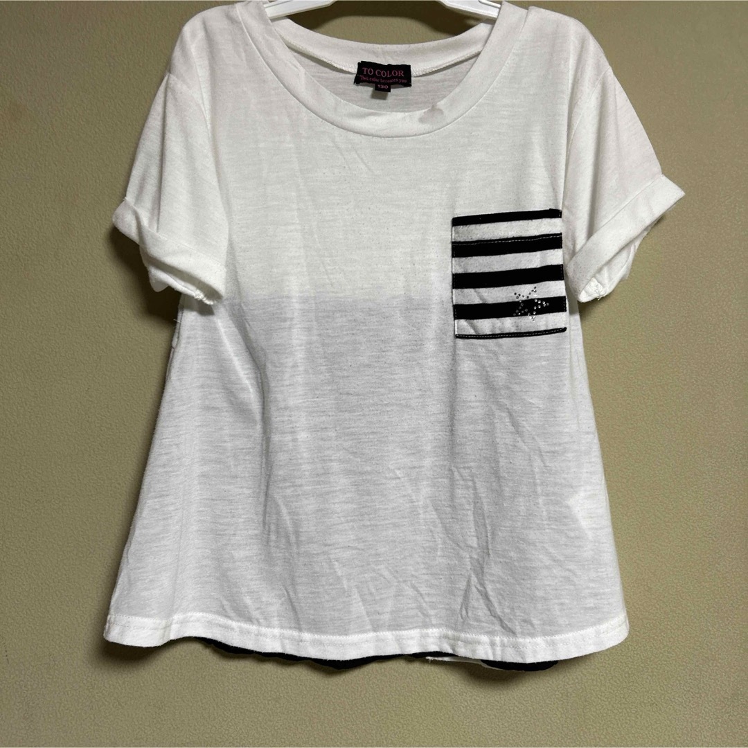女の子　130 140  Tシャツ　2枚セット キッズ/ベビー/マタニティのキッズ服女の子用(90cm~)(Tシャツ/カットソー)の商品写真