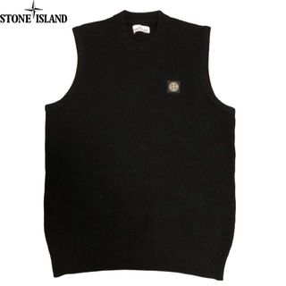 STONE ISLAND - STONE ISLAND WOOL KNIT VEST 19ss ブラック L