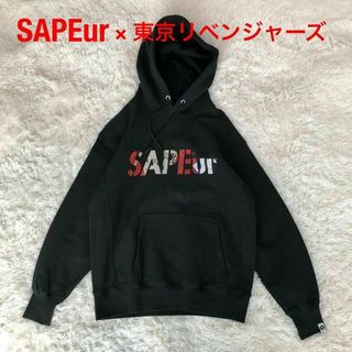 SAPEur×東京リベンジャーズ　スウェットパーカー　ブラック黒M(パーカー)