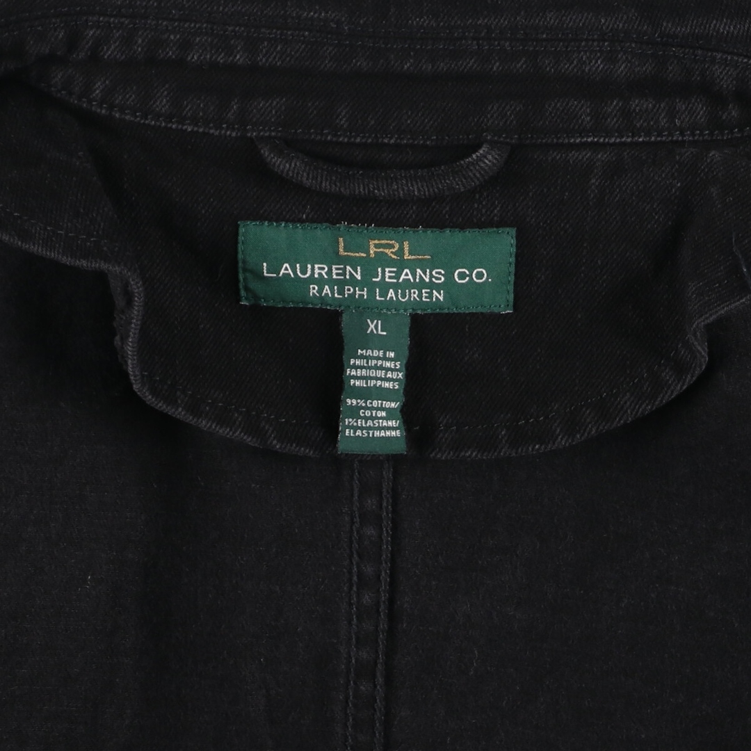 Ralph Lauren(ラルフローレン)の古着 ラルフローレン Ralph Lauren LRL LAUREN JEANS COMPANY デニム ライダースジャケット レディースXL /eaa447235 レディースのジャケット/アウター(Gジャン/デニムジャケット)の商品写真